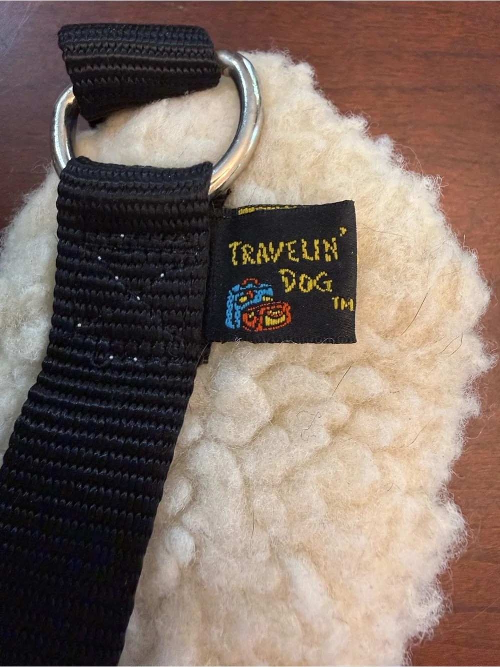 Dog soft fleece Harness with Black Straps - Adjustable brand : Travelin’ Dog L